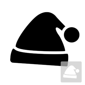 Czapka św. Mikołaja - szablon malarskie wielokrotnego użytku, czarno-biały