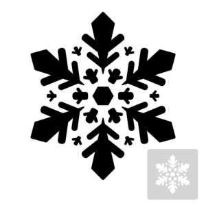 Śnieżynka - szablon malarski wielokrotnego użytku- czarno-biały
