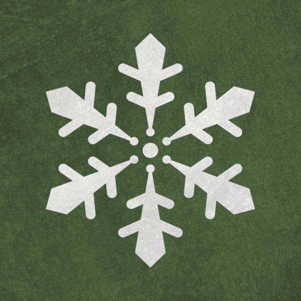 Płatek śniegu - świąteczny szablon malarskie wielokrotnego użytku, wizualizacja na ciemnym tle