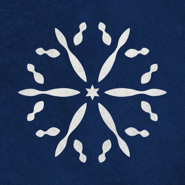 Płatek śniegu, śnieżynka - świąteczny szablon malarskie wielokrotnego użytku, wizualizacja na ciemnym tle