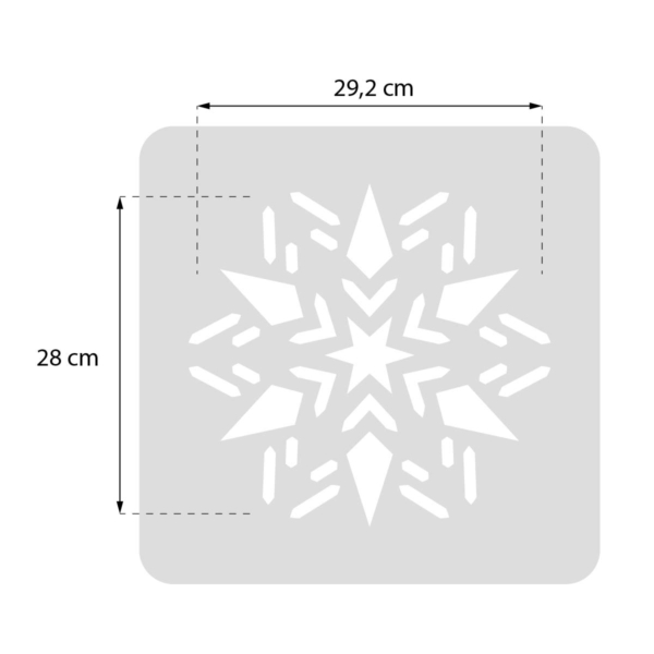 Płatek śniegu, śnieżynka - świąteczny szablon malarskie wielokrotnego użytku - rozmiary