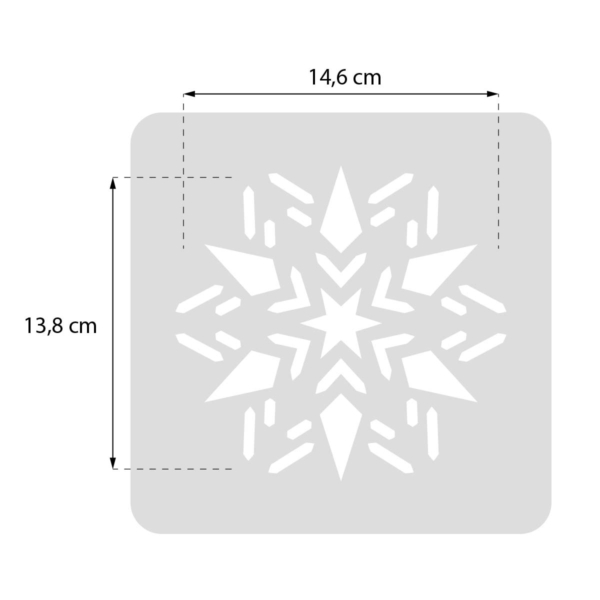 Płatek śniegu, śnieżynka - świąteczny szablon malarskie wielokrotnego użytku - rozmiary