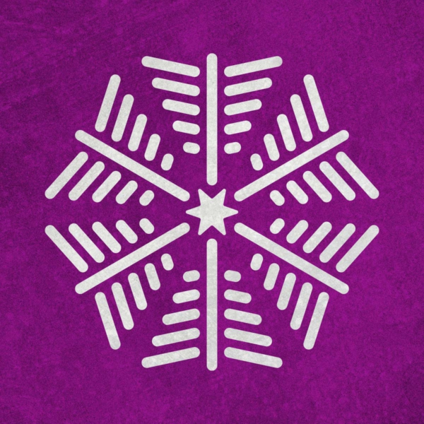 Płatek śniegu, śnieżynka - świąteczny szablon malarskie wielokrotnego użytku, wizualizacja na ciemnym tle