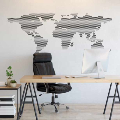 Mapa świata mega szablon malarski - wizualizacja biuro
